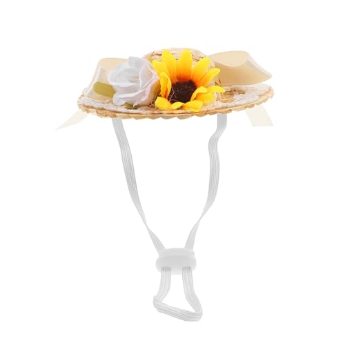 Kisangel Miniature Woven Rattan Hut für Puppen Sommerliche Dekoration mit Schleife und Blume Innendurchmesser für Puppenzubehör und Kreative Outfits von Kisangel