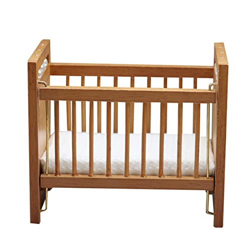 Kisangel Miniaturmöbel für Dekorativer Mini Babybett für Puppenhaus mit Weißer Matratze für Kinderzimmer Deko DIY Foto Requisiten Kisangel Miniaturmöbel für Dekorativer Mini Babybett für Puppenhaus mit Weißer Matratze für Kinderzimmer Deko DIY Foto Requisiten von Kisangel