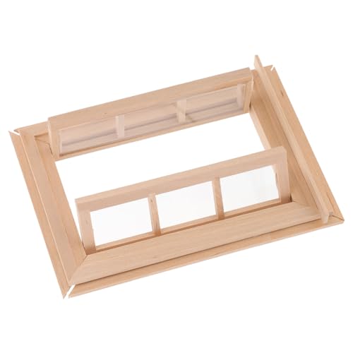 Kisangel Minifenster Puppe Zubehör Miniatur Steht Mini House Prop Mini-fenstermodell Rollenspielfenster Fensterdekoration Mini Möbel Mini-hausbedarf Mini Ungefärbtes Holzfenster Hölzern von Kisangel
