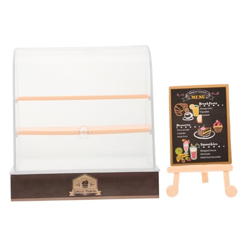 Kisangel Modell aus Robustem Kunststoff Dekoratives Puppenhaus Zubehör Realistische Mini Bäckerei Schrank Leichtes Dessert Display für Miniaturlandschaft von Kisangel