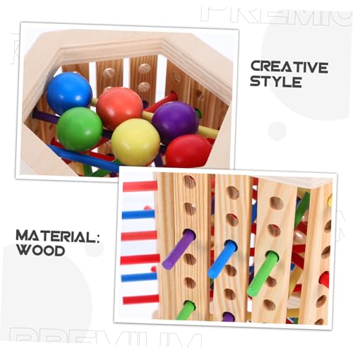 Kisangel Montessori Holz Brettspiel aus Natürlichem Holz Bunte Stäbchen Stapelspiel Pädagogisches Lernspiel für Kleinkinder Fördert Feinmotorik Farben und Zahlenverständnis für Eltern von Kisangel
