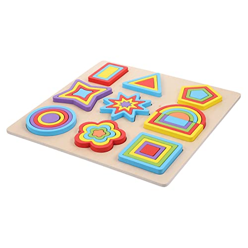 Kisangel Montessori Holzform Puzzle Geometrisches Lernspielzeug für Kleinkinder von Hand Auge Koordination Farb und Formerkennung Pädagogisch Sicher von Kisangel