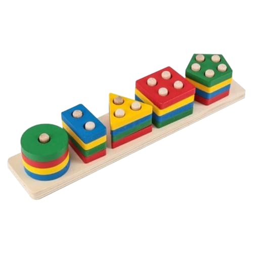 Kisangel Montessori Holzspielzeug Farb und Formsortierer für Kleinkinder Teilige Geometrische Lernspielzeug Sets Farberkennung Feinmotorik und Kognitiven Entwicklung bei Jahren von Kisangel
