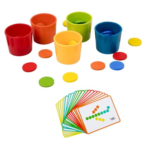 Kisangel Montessori Holzspielzeug Farben Sortierbecher Teilig Farbiges Lernspielzeug für Kleinkinder Jahre Fördert Farbenerkennung Feinmotorik und Kognitive Entwicklung von Kisangel