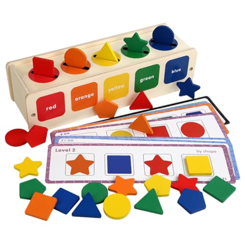 Kisangel Montessori Holzspielzeug Farbklassifikation Lernspielzeug für Ab Jahr Motorikfördernd Feinmotoriktraining Pädagogisches Sortierspielzeug für Vorschule Desktop Lernset von Kisangel