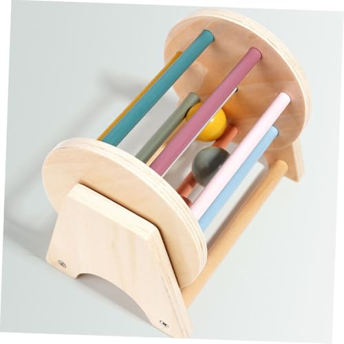 Kisangel Montessori Holzspielzeug Textile Trommel Motorikspielzeug zur Feinmotorikförderung für Junge Mädchen Ab Krabbelalter Sicherer Natürlicher Werkstoff Entwicklungs von Kisangel