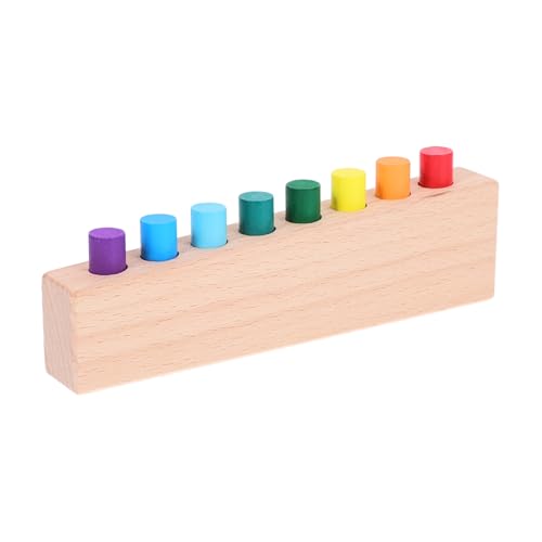 Kisangel Montessori Holzspielzeug für Kleinkinder Bunte Sortierstäbe aus Naturholz Sensorisches Lernspielzeug zur Hand Auge Koordination und Farbenerkennung Langlebiges Motorisches Puzzle von Kisangel