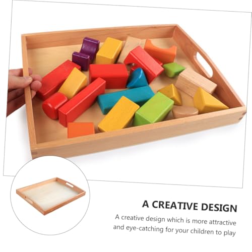 Kisangel Montessori Holztablett Lernspielzeug für Kleinkinder Pädagogisches Sensory Training Sicher Langlebig Umweltfreundlich Fördert Kreativität und Feinmotorik bei Jungen und Mädchen von Kisangel