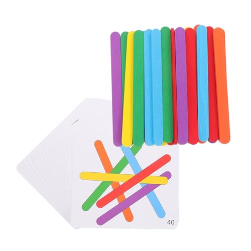 Kisangel Montessori Logikspiel Mehrfarbige Popcicle Sticks Denkspielzeug Problemlösung Kognitiven Fähigkeiten und Praktischem Lernen Sicher für Kleinkinder Ab Jahren von Kisangel