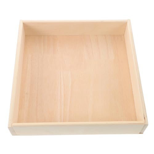 Kisangel Montessori Sandspielzeug Holz-sandspielkasten Quadratisch Stabil für Kinderzimmer Kleine Wohnungen Indoor Sandkasten Organizer Eltern-Junge Mädchen Interaktion von Kisangel