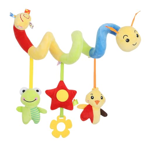 Kisangel Multifunktionale Babywagen Spirale mit Rassel Weiche Hängeaktivität Farbenfrohes Kuscheltier für Kinderwagen Babyschale und Bett Tragbares Beruhigungsspielzeug für Junge Mädchen von Kisangel
