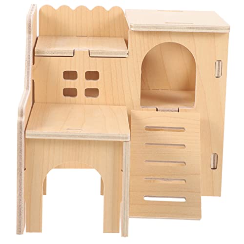 Kisangel Multifunktionales Hamsterhaus Aus Doppelschichtige Meerschweinchenhütte Für Kleine Haustiere Für Käfigdekoration Und Spielspaß von Kisangel