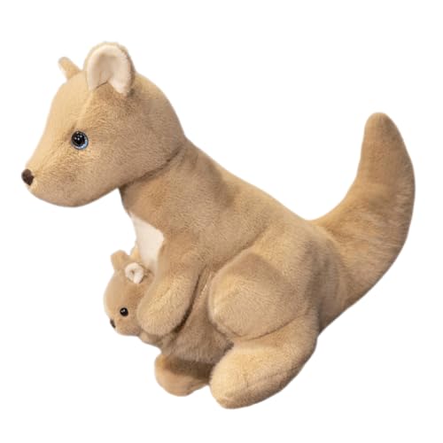 Kisangel Mutter Und Sohn Känguru Puppe Tier Mini Gefüllte Weiche Plüsch Khaki Pp Baumwolle von Kisangel