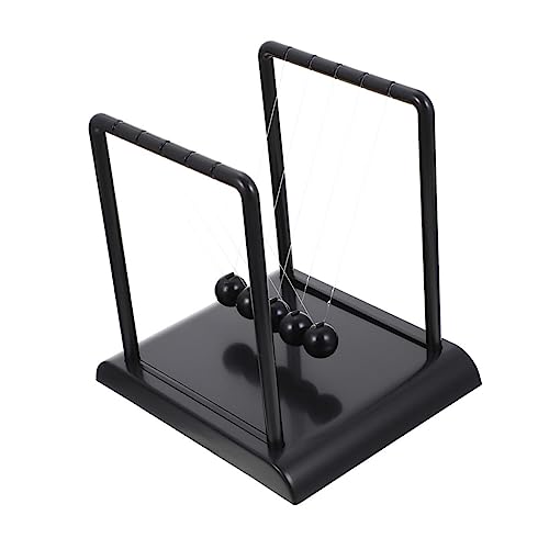 Kisangel Newton Schreibtischdeko Mittlere Komplett Schwarz Kinetisches Wissenschaftsspielzeug Balance Pendelkugel Stilvolles Ornament für Büro Zuhause Geschenkidee für Physikfans von Kisangel