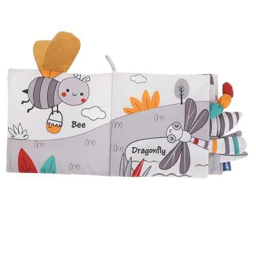 Kisangel Nordisches Windschweif-stoffbuch Fleißiges Buch, Weiches Buch Bücher Für Kleine Jungen Knisterbuch Buch Weiche Bücher Für Babys Weiches Babybuch Tuch Light Grey von Kisangel