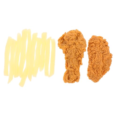Kisangel PVC Food Model Teilig mit Realistischen Chicken Legs Chicken Wings und French Fries Hochwertige Simulation für Dekoration Fotorequisiten von Kisangel