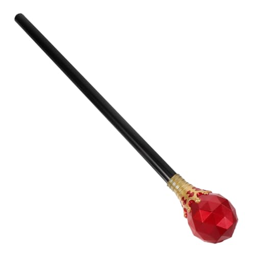 Kisangel Party Cosplay Königinnenzepter Gold Rot für Halloween Rollenspiel Langlebiges Plastik Zauberstab Requisit Kreativitätsförderndes Party Walking Scepter für Bühnenauftritte und von Kisangel