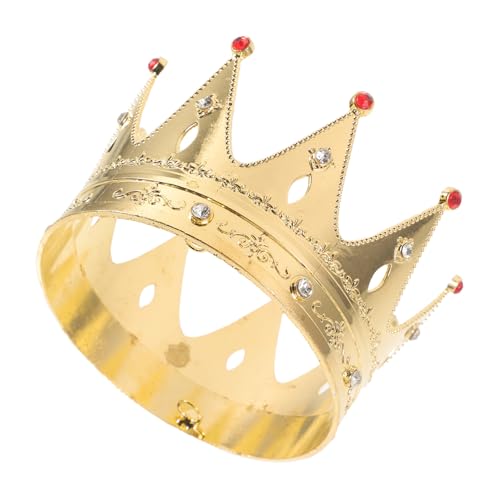 Kisangel Party Kronen Haarreif für Mädchen Leichte Goldene Geburtstagskrone mit Eleganter Juwelenverzierung Stabiles Design für Unvergessliche Fotos und Festliche Anlässe von Kisangel