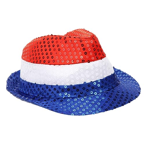 Kisangel Patriotischer Paillettenhut Rot Weiß Blau Leichter Partyhut mit Amerikanischem Flaggen Design Vielseitig für Independence Day Mottoparty oder Reisezubehör für Damen und Herren von Kisangel