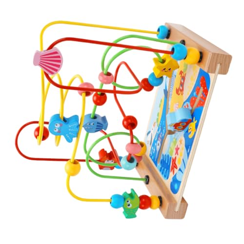 Kisangel Perlenlabyrinth -Lehrwerkzeuge Kleinkindspielzeug Perlenspielzeug für Lernspielzeug für die frühe Bildung Kinderspielzeug Kleinkind-Puzzle Kinderspiele Holz von Kisangel
