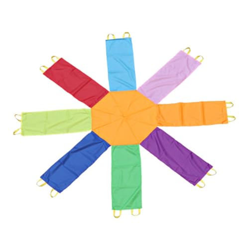 Kisangel Physisches Trainingsspielzeug für Octagonal Regenbogen Fallschirm Spiel für Teamwork und Koordination im Outdoor Spiel Robustes Nylon für Langanhaltenden Gebrauch von Kisangel