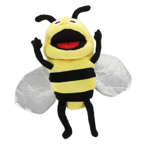 Kisangel Plüsch Bienen Handpuppe Tier Handpuppe Kuscheltier für Geschichten Erzählen Interaktives für Eltern Junge Mädchen Bindung von Kisangel