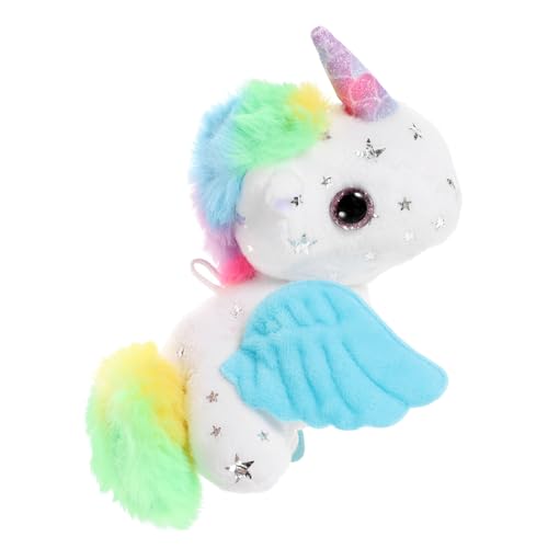Kisangel Plüsch Einhorn Anhänger mit Schwanzbewegung Buntes Kuscheltier Schlüsselanhänger Weiches Cartoon Stofftier als Rucksackanhänger für Mädchen Geschenk zu Geburtstag und Festen von Kisangel