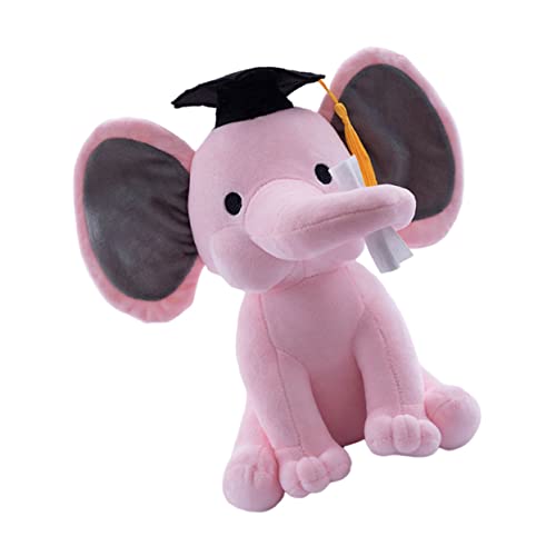 Kisangel Plüsch Elefant Doktorhut Kuscheltier Abschlussfeier Dekoration Niedliche Stoffpuppe für Uni Büro und Zuhause Verarbeitet Robust und Charmant als zur Graduierung von Kisangel