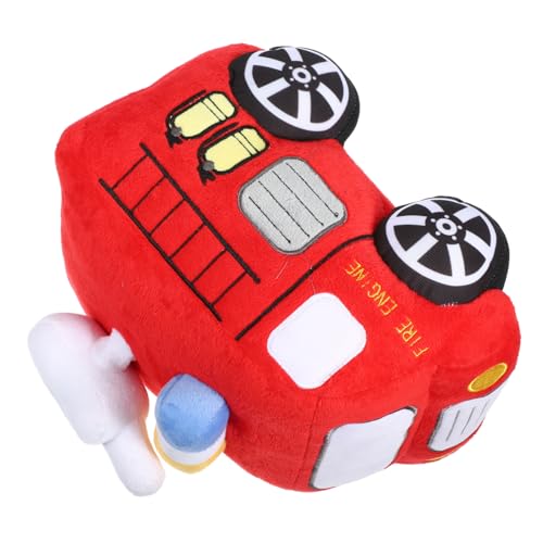 Kisangel Plüsch Feuerwehrwagen Kuscheltier Weiches Feuerwehrauto Kissen Cartoon für Geburtstag Sofa Dekoration von Kisangel