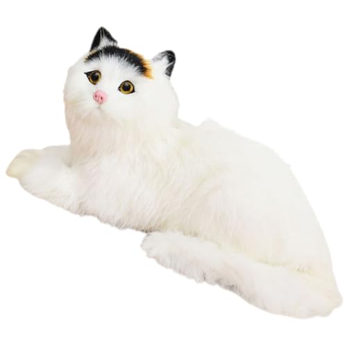 Kisangel Plüsch Figurine Niedliches Lebensechtes Katzen Plüschspielzeug Farblich Variabel als Deko oder Fotorequisit für Unvergessliche Zufällige Farbe von Kisangel