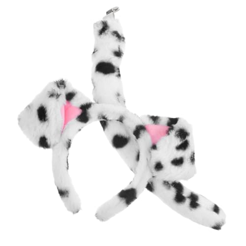 Kisangel Plüsch Hund Ohren Stirnband mit Dalmatiner Kostüm für Weicher Haarschmuck Hundeohren Tierkostüm für Karneval Halloween und Themenspaß von Kisangel