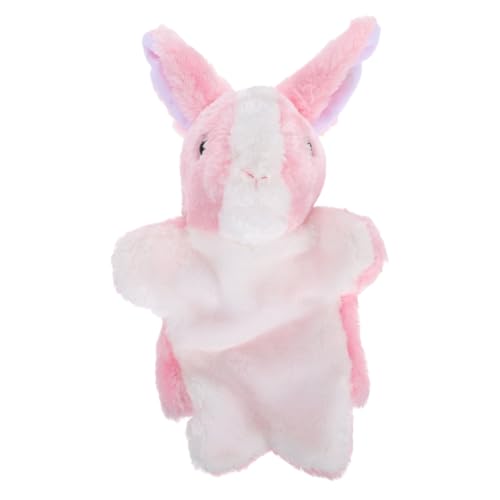 Kisangel Plüsch Kaninchen Handpuppe Handspielzeug Cartoon Tier Handpuppe für Interaktives Rollenspiel Kindergarten Schule Lernspielzeug Rosa von Kisangel