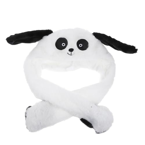 Kisangel Plüsch Panda Mütze mit Beweglichen Ohren Niedliche Cartoon Tiermütze für Witzigen Kopfschmuck mit Springenden Ohren Geeignet für Karneval Kostüm und Festivals von Kisangel