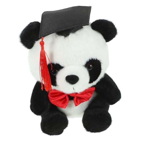 Kisangel Plüsch Panda Puppen für Abschlussfeier Süßes Kuscheltier mit Doktorhut und Fliege Perfektes zur Graduierung Cuddly Plush Panda Doll für Absolventen Niedliches Dekorationsspielzeug von Kisangel