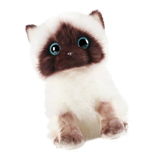 Kisangel Plüschkatze Weiches Kuscheliges Stofftier als Realistische Simulation Niedliche Katzenpuppe Dekoratives Plüschtier für Mädchen und Jungen von Kisangel