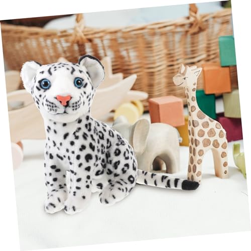 Kisangel Plüschtier Schneeleopard Weiches Stofftier Kuscheltier mit Niedlicher Cartoon Langlebiges Dekoratives Kissen für Wohnzimmer Schlafzimmer und Büro von Kisangel