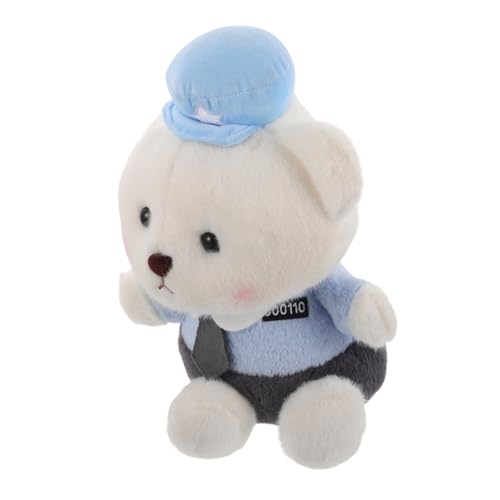 Kisangel Polizeibär Kuscheltier Plüschbär Verkehrssicherheit Beruhigendes Plüschbär interaktive Spielzeugfiguren aus Plüsch Bär gefüllt Sky-Blue von Kisangel