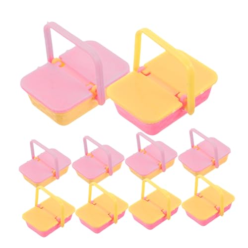 Kisangel Puppen-Einkaufskorb für Korb Puppenhaus Zubehör Mini Picknickkorb Puppen Spielzeugkorb Einkaufskorb Einkaufskorb Mini Körbe Plastik von Kisangel