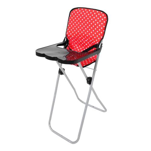 Kisangel Puppen-Esszimmerstuhl sitzhocker kindersitze hochstühle high Chair kinderitz Puppenhochstuhl Zubehör für Babypuppen Spielhauszubehör Puppensachen Eisen rot von Kisangel