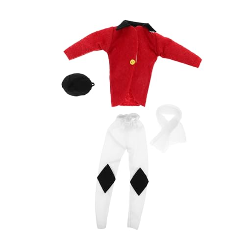 Kisangel Puppen Reitausstattung Mini Reitoutfit mit Hut Jacke Hose und Schal Weiche Langlebige Pferdesportkleidung für Sammler und Rollenspiel von Kisangel