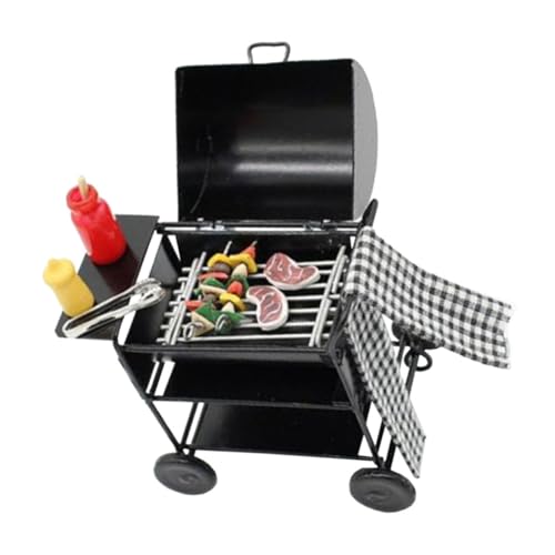 Kisangel Puppenhaus BBQ Grillwagen Realistische Nachbildung mit Mini Grill Spieße und Küchenzubehör Pädagogisches für Küchen Szene Requisite Schwarzes Modell Kisangel Puppenhaus BBQ Grillwagen Realistische Nachbildung mit Mini Grill Spieße und Küchenzubehör Pädagogisches für Küchen Szene Requisite Schwarzes Modell von Kisangel