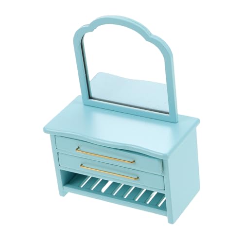 Kisangel Puppenhaus Möbel Blaues Badezimmer Schrank Kinderfreundlich Stabil für Kreative Puppenhaus Deko Wohnzimmer Schlafzimmer von Kisangel