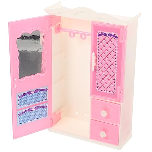 Kisangel Puppenhaus Puppenmöbel Mini Garderobe Mit Zubehör Für Puppen Und Kreative Rollenspiele von Kisangel