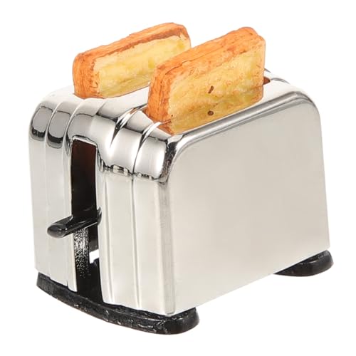 Kisangel Puppenhaus-brotbackmaschine Mini-raumszenenspielzeug Mini- -Toaster- Simuliertes Küchenspielzeug Toaster Spielzeughaus Zubehör Miniatur-Toaster Metall von Kisangel