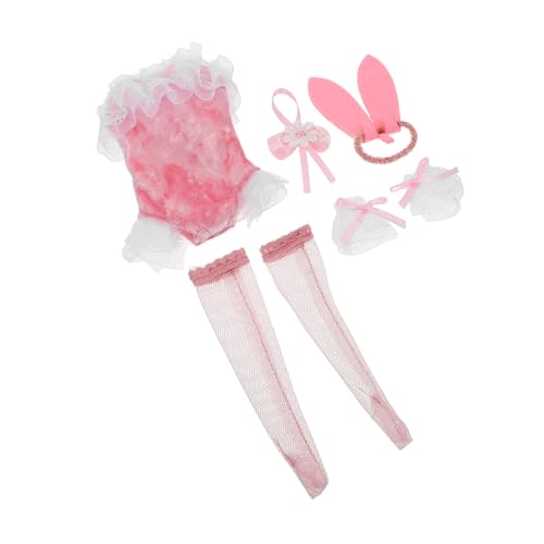 Kisangel Puppenkleidung Kaninchen Kostüm Puppen Outfit mit Kleid Kopfbedeckung Spitze Socken Ärmel und Halskette Komplettes Bunny Party Kostüm für Puppen Kisangel Puppenkleidung Kaninchen Kostüm Puppen Outfit mit Kleid Kopfbedeckung Spitze Socken Ärmel und Halskette Komplettes Bunny Party Kostüm für Puppen von Kisangel