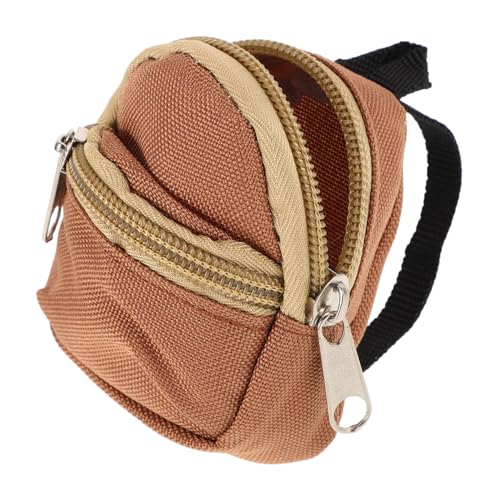 Kisangel Puppenrucksack Puppen Wechselkleidung Rucksack Mode für Puppen Rucksack für Puppen Mini -Rucksack Zubehör für Puppenrucksäcke Cartoon-Puppentasche Segeltuch Light Brown von Kisangel