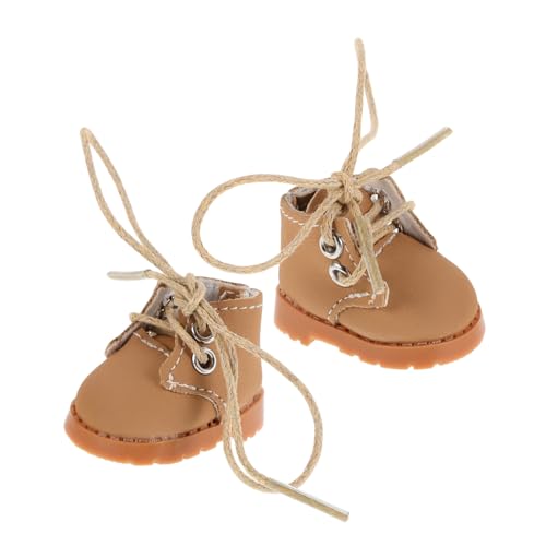 Kisangel Puppenschuhe mit Verstellbaren Schnürsenkeln Leichte Bjd Puppen Schuhe in Hellbraun Dekorative Figurenschuhe für Puppenkleidung und Vielseitige Nutzung von Kisangel