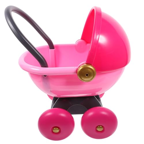 Kisangel Puppenwagen Miniatur Kinderwagen mit Feiner Verarbeitung Langlebig Detailreich für Puppenhaus Dekoration und Fotoshooting Geeignet Multifunktional als Aufbewahrungskorb von Kisangel