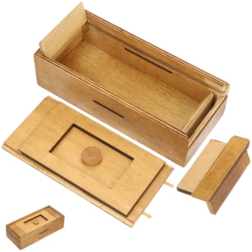 Kisangel Puzzle Holzspielzeug mit Geheimen Fächern Kreative Rätselbox für Erwachsene für Geschenkkarten Schmuck und Geldgeschenke Fördert die Gehirnleistung Logische von Kisangel