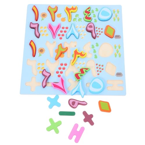 Kisangel Rätsel mit arabischen Buchstaben Montessori Frühe Bildung Puzzle für Vorschulkinder zur Montessori-Rätsel Rätsel für Kleinkinder Holz von Kisangel
